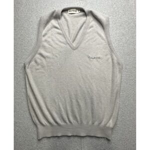 Vintage Aureus Sweater Mens Medium V Neck Vest Orlon Acrylic Carswell USA 90s